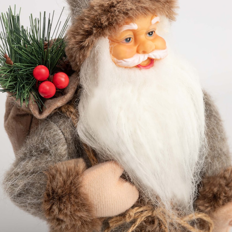 Figurka świąteczna MIKOŁAJ, szarobrązowy, 40 cm