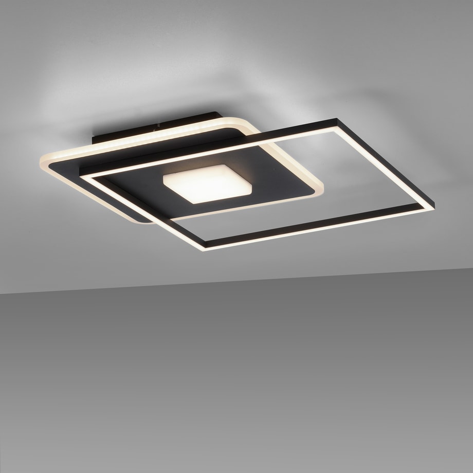 Lampa sufitowa LED z ramką kwadratowa czarna DOMINO