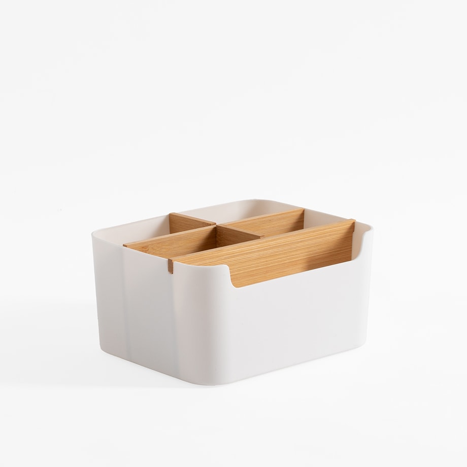 Organizer z przegródkami biały 18,2x14,6x9,3 cm