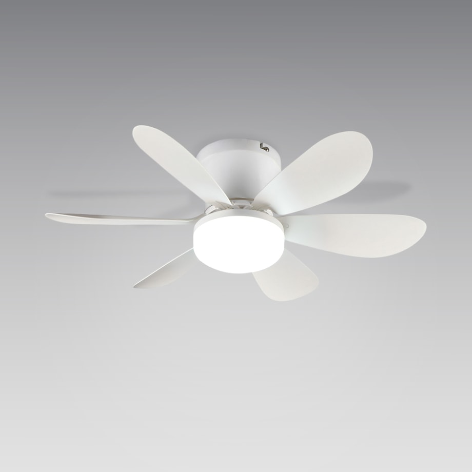 Lampa sufitowa LED z wentylatorem i włącznikiem biała