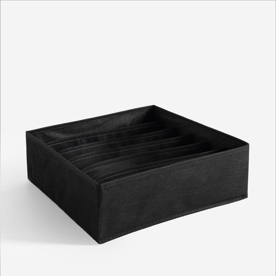 Organizer 6-komorowy czarny 31x31x11 cm
