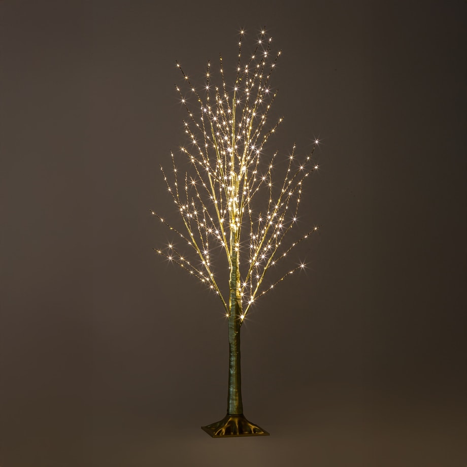Drzewko dekoracyjne LED IP44 120 cm złote