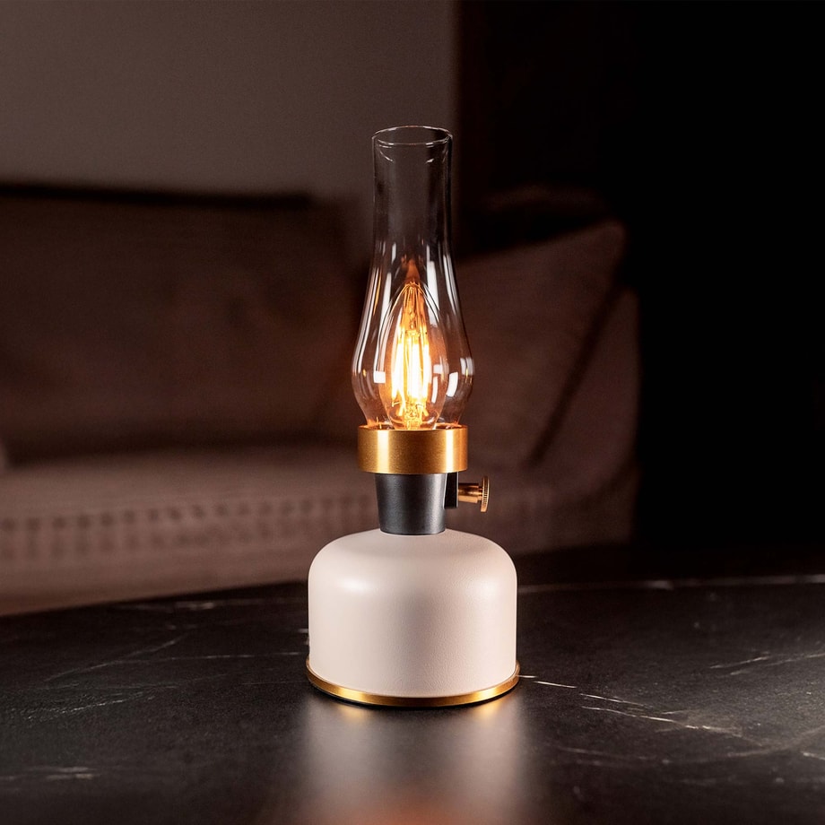 Lampa stołowa LED kremowa OLIA