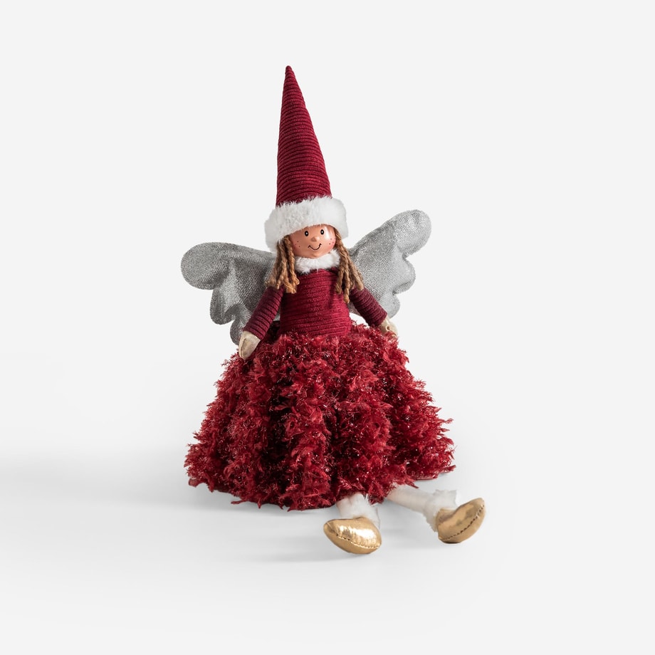 Figurka ANIOŁEK dekoracyjny czerwony 55 cm
