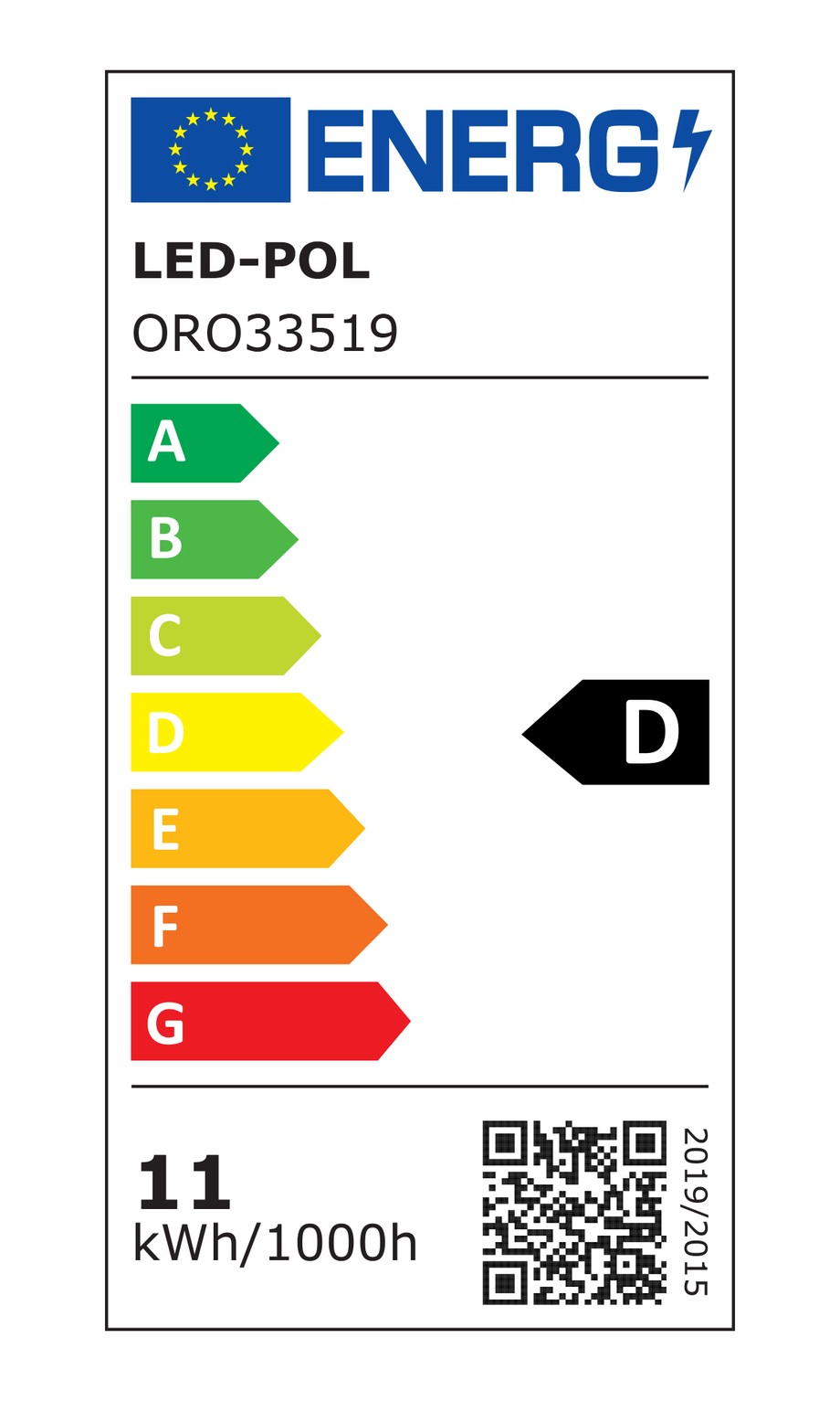 ORO MILQ żarówka LED E27 G125 11W barwa ciepła