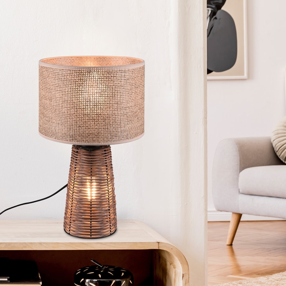 Lampa stołowa rattan STRAW