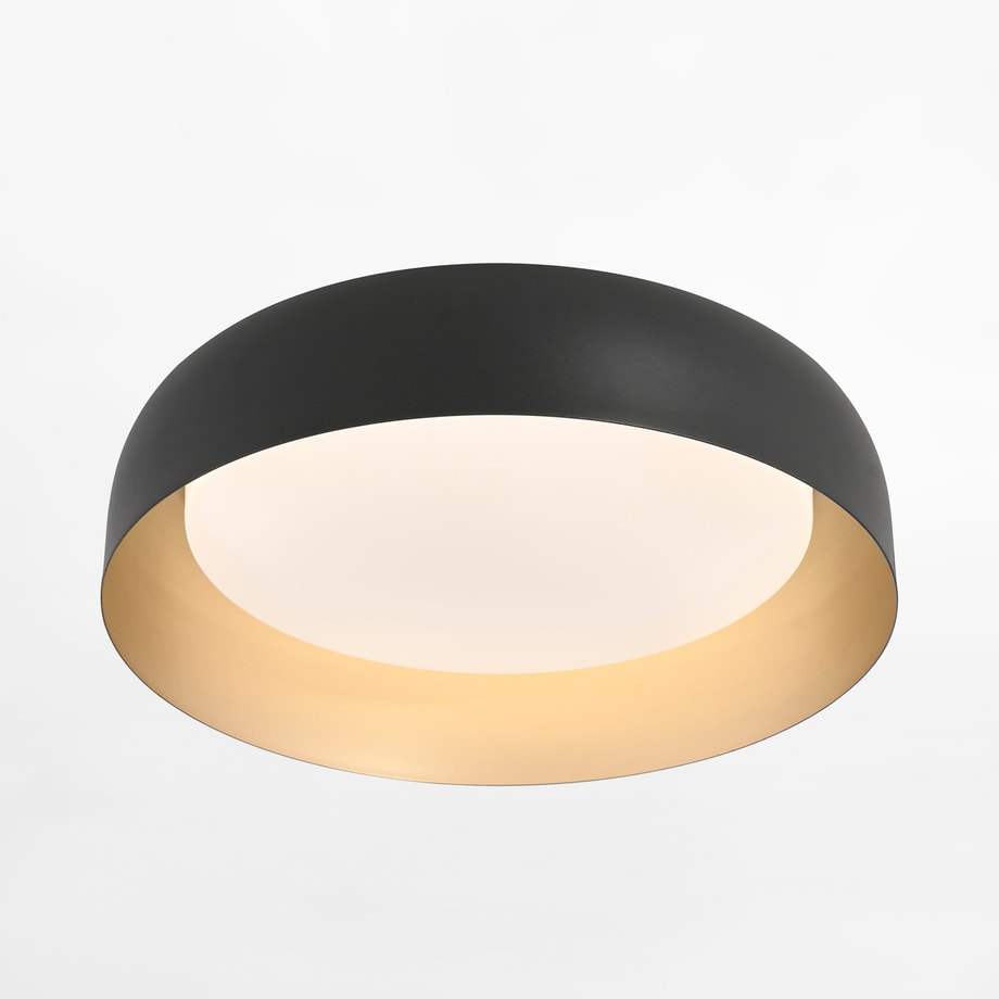 Plafon LED czarno-złoty OSKO z pilotem fi 40 cm