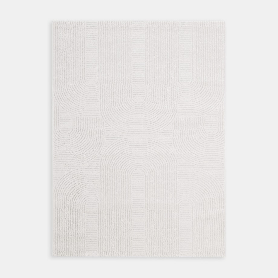 Dywan w stylu nowoczesnym, biały, 120x160 cm ELBA