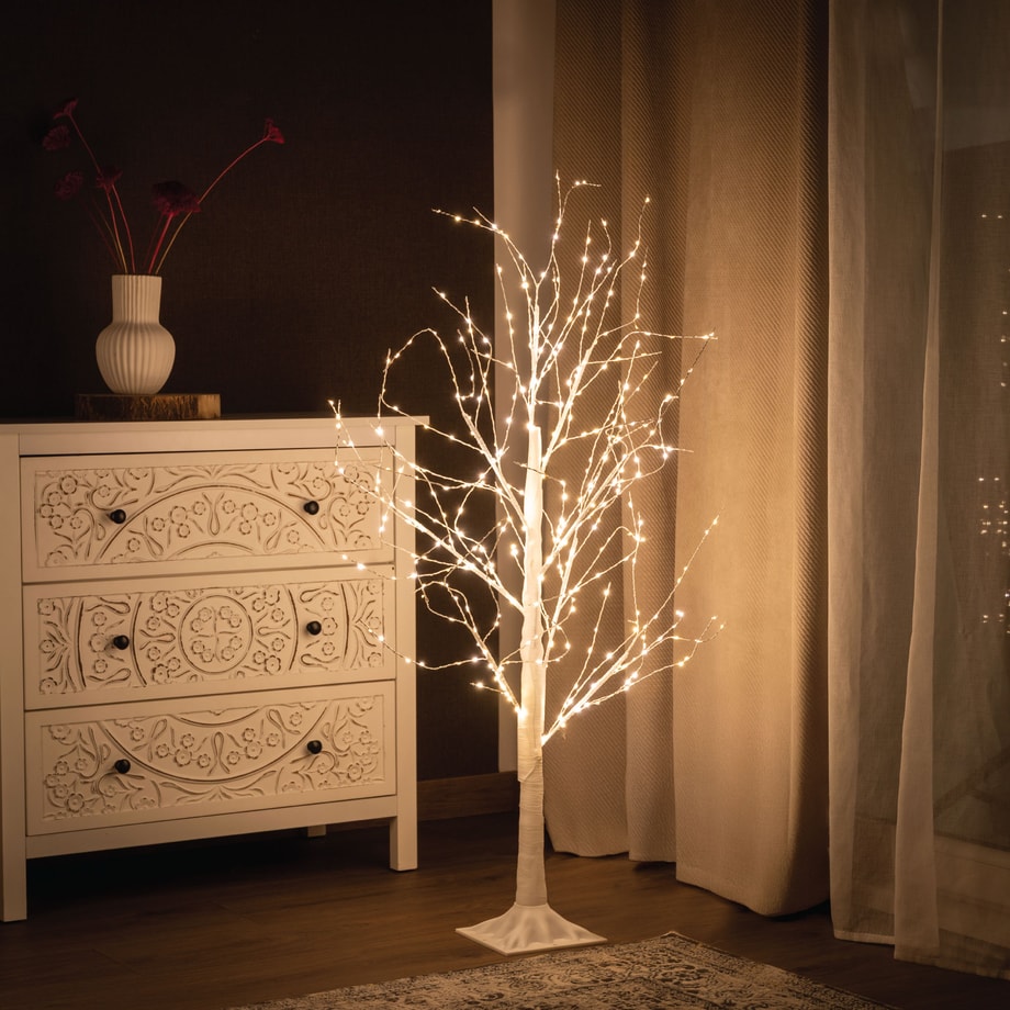 Drzewko dekoracyjne LED IP44 120 cm białe