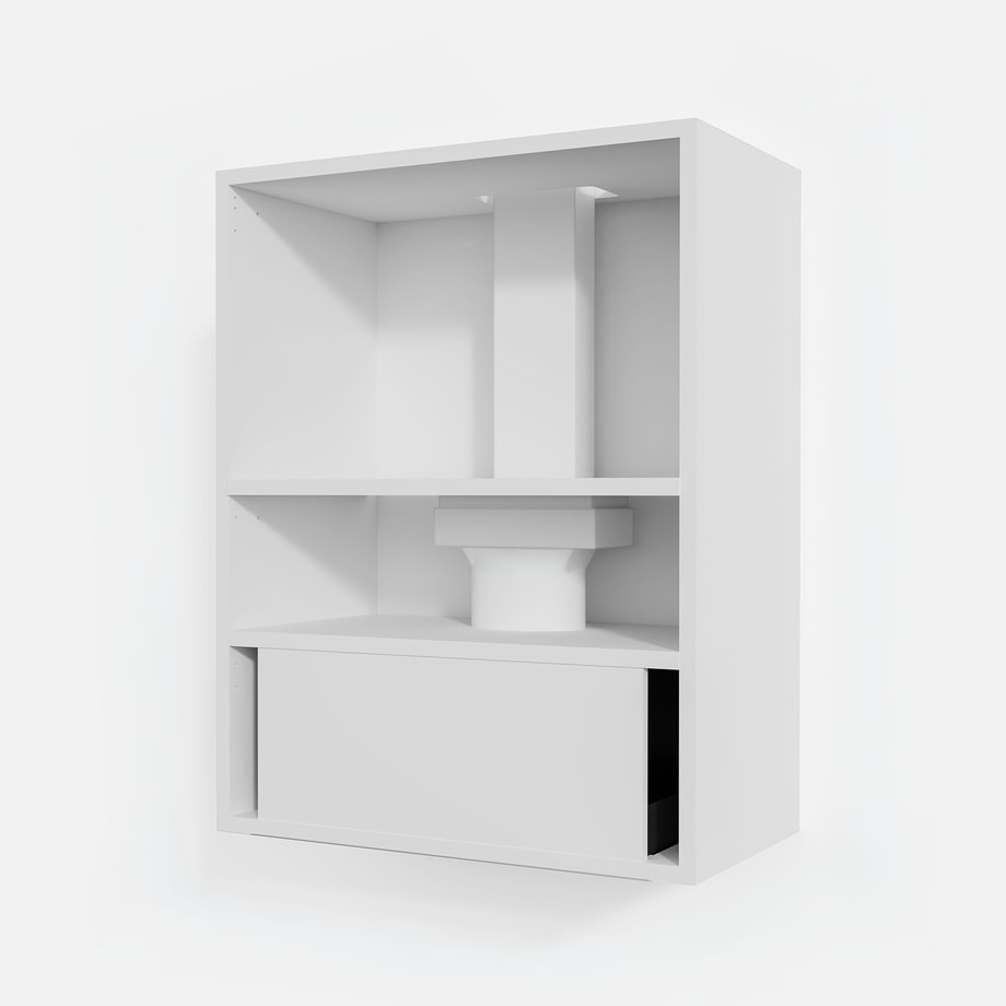 Korpus QUBIK 60x77 cm biały z czarnym okapem OKPZH19EF