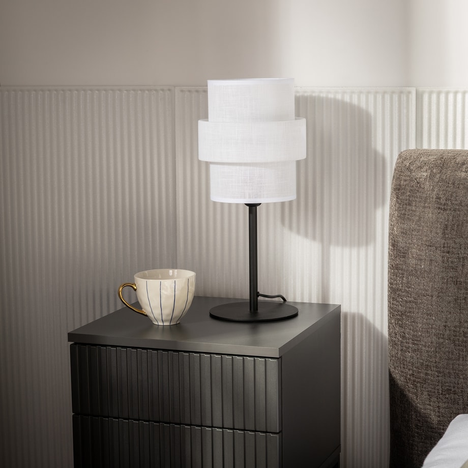 Lampa stołowa abażur biały CALISTO
