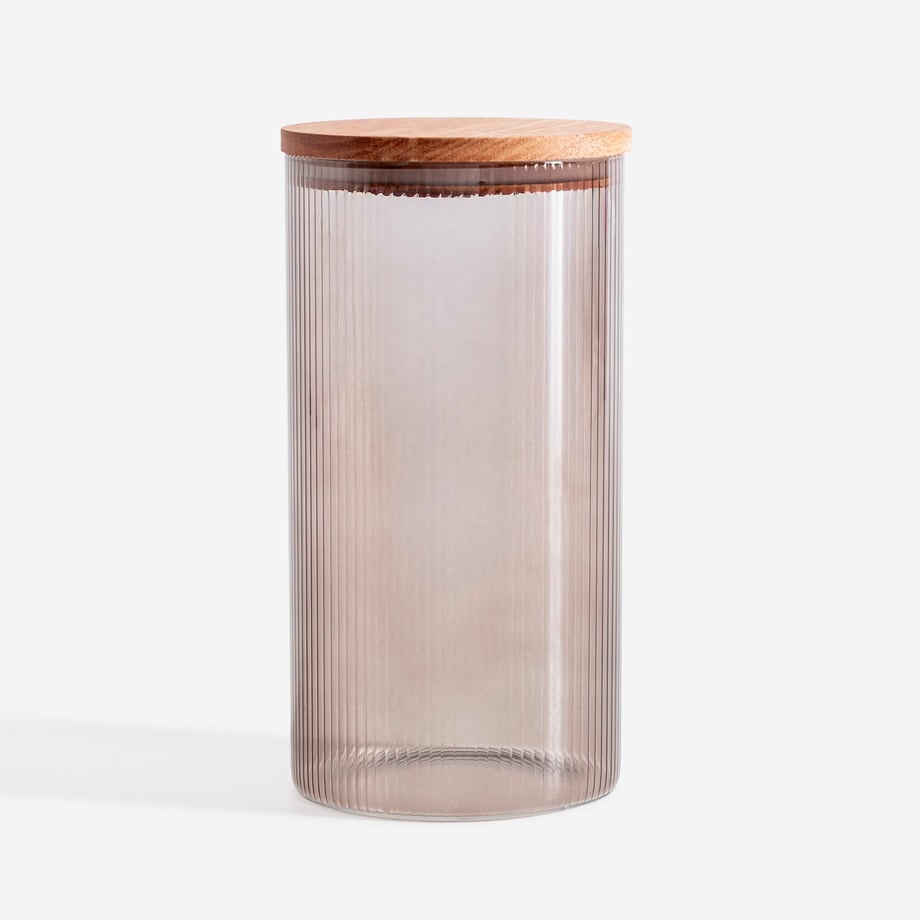 Pojemnik szklany z drewnianą pokrywką 1,8 l