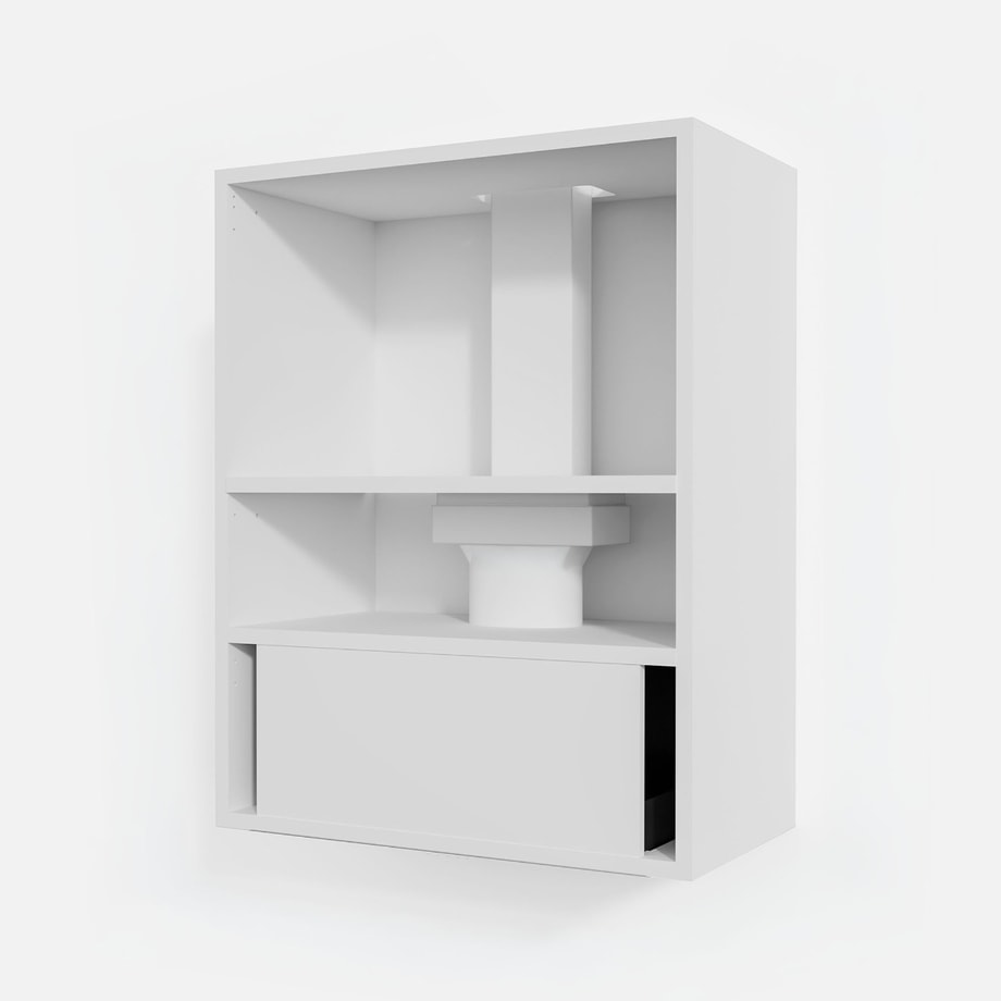Korpus QUBIK 60x77 biały z czarnym okapem OKPZH18EF