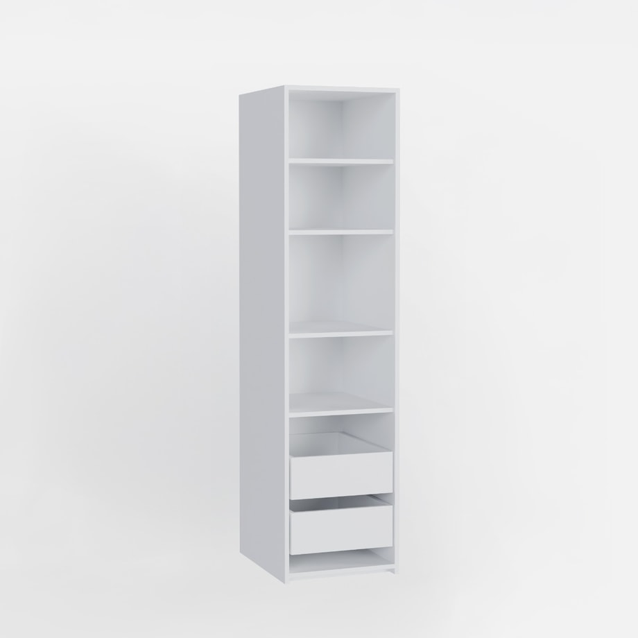 Szafa otwarta ADBOX z półkami i szufladami biała 50x201,6x60 cm