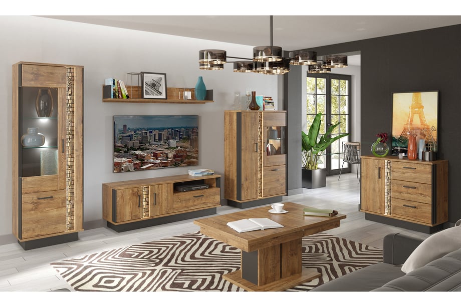 Kredens DORIAN DN5 3D z oświetleniem - Agata