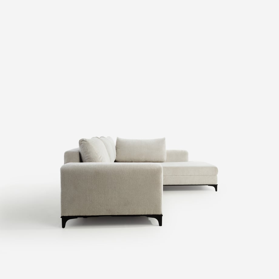 Narożnik rozkładany szarobeżowy BOLOGNA lewy - Agata