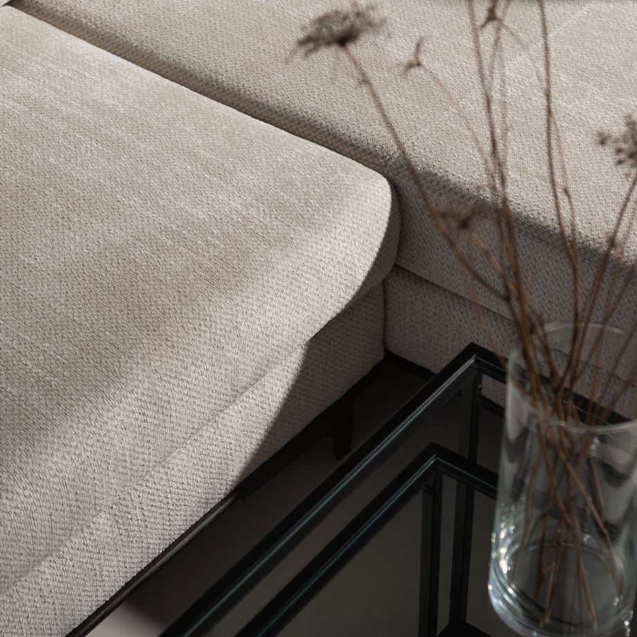 ボローニャNo. 16ナカタ Narożnik rozkładany szarobeżowy BOLOGNA lewy - Agata