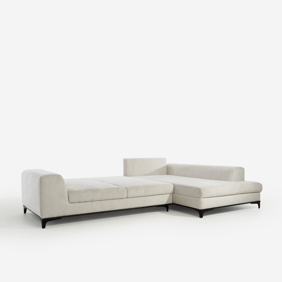 ボローニャNo. 16ナカタ Narożnik rozkładany szarobeżowy BOLOGNA lewy - Agata