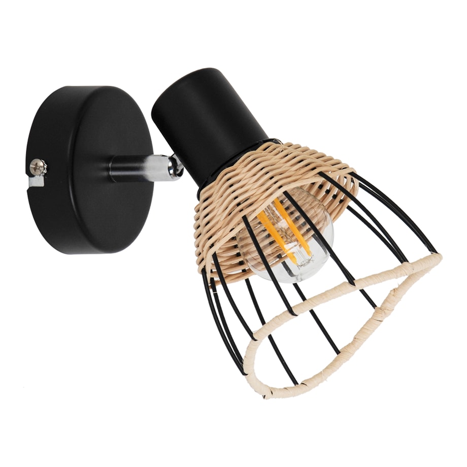 Kinkiet rattan czarny GENT - 1