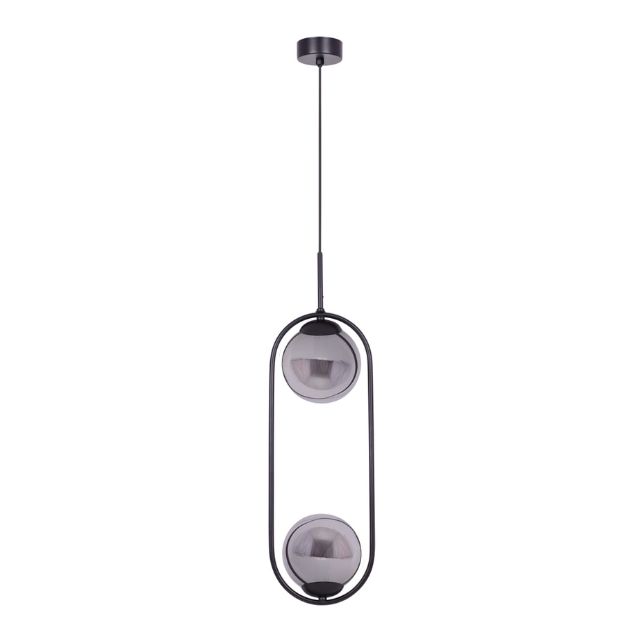 Lampa wisząca 2 kule czarna DAVOS - 1