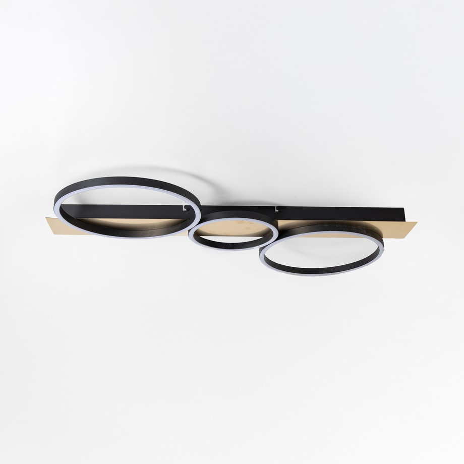 Lampa sufitowa LED 3 pierścienie czarno-złota PRIMO - 1