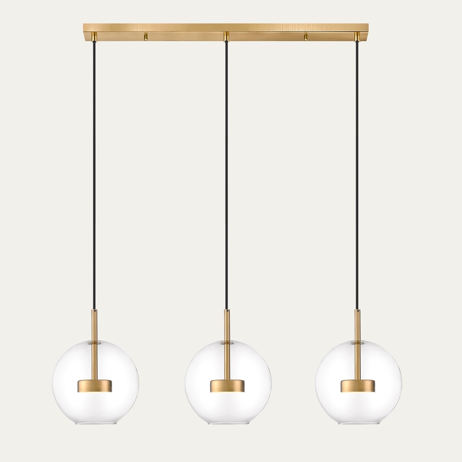 Lampa wisząca LED listwa 3 kule złota ENCELADUS - 1