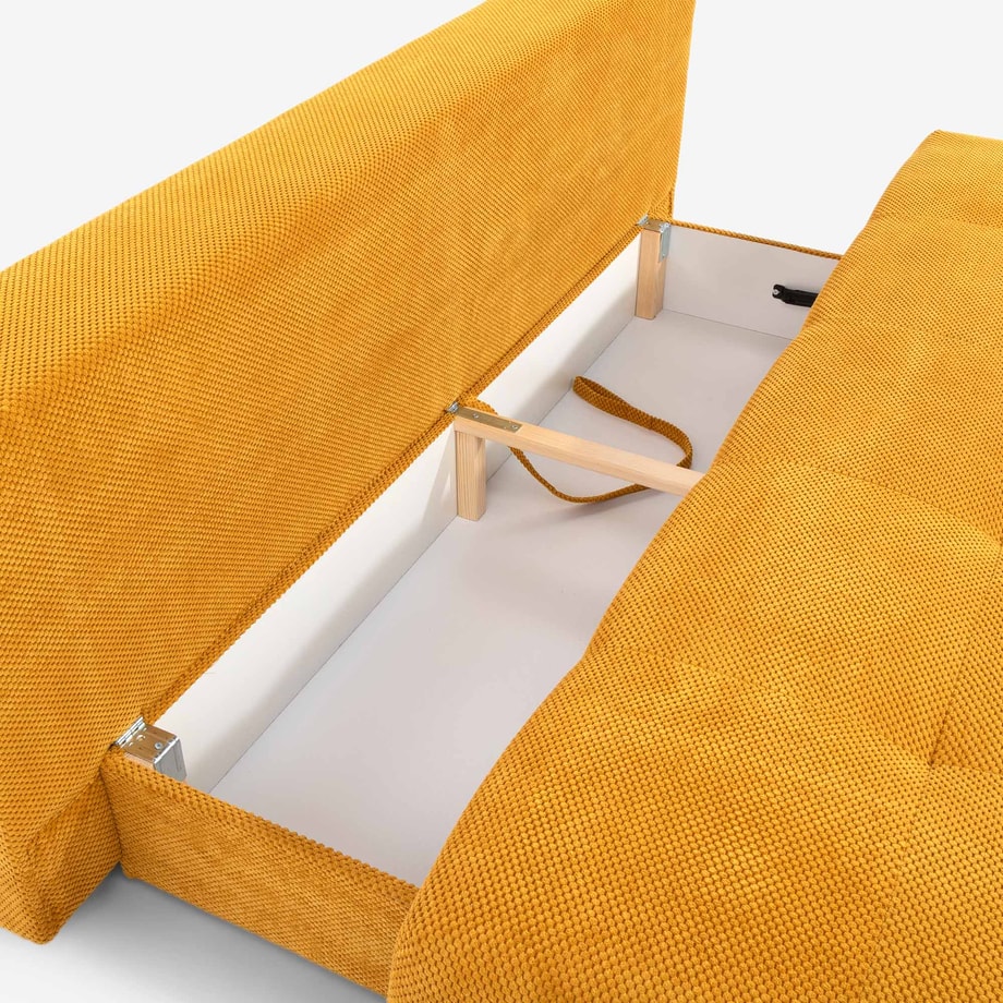 MAJA Sofa 3-osobowa rozkładana musztardowa - 4