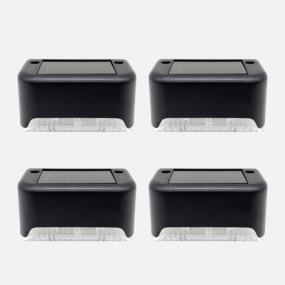Zestaw 4 lampek solarnych LED czarnych IP44 - 1