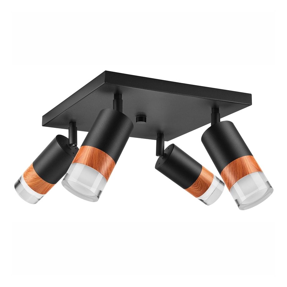 Lampa sufitowa z 4 reflektorkami regulowana czarna AURORA - 1