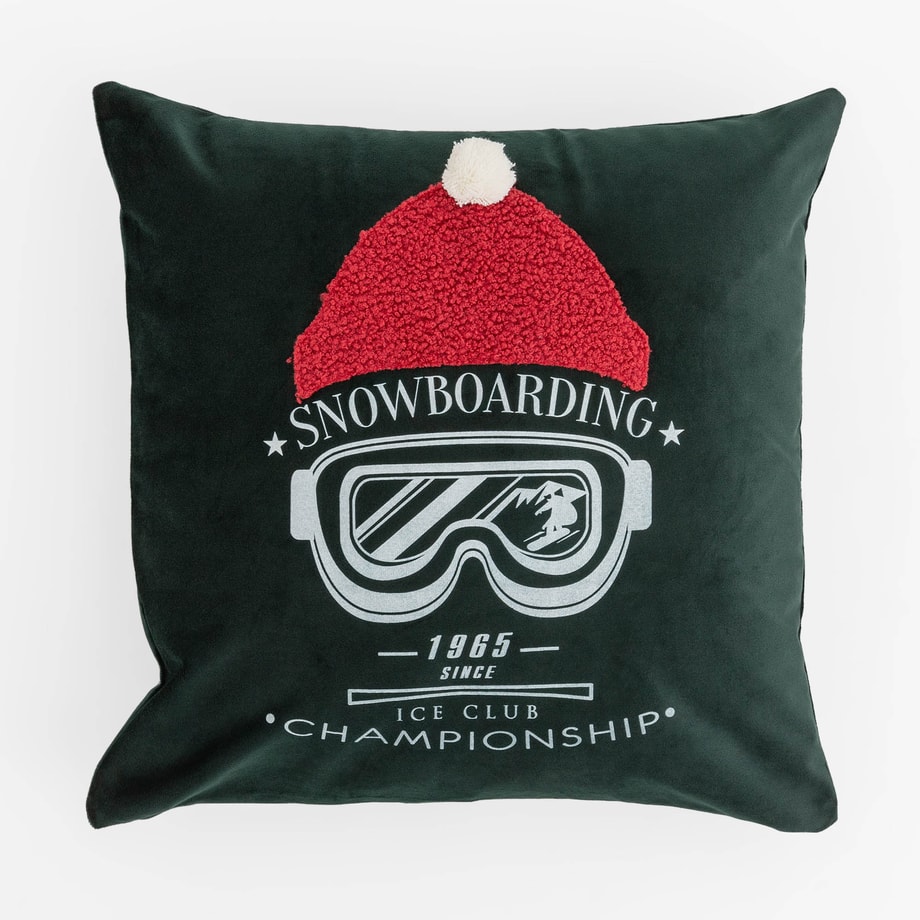 Poszewka zimowa zielona SKI SPORT 45x45 cm - 1