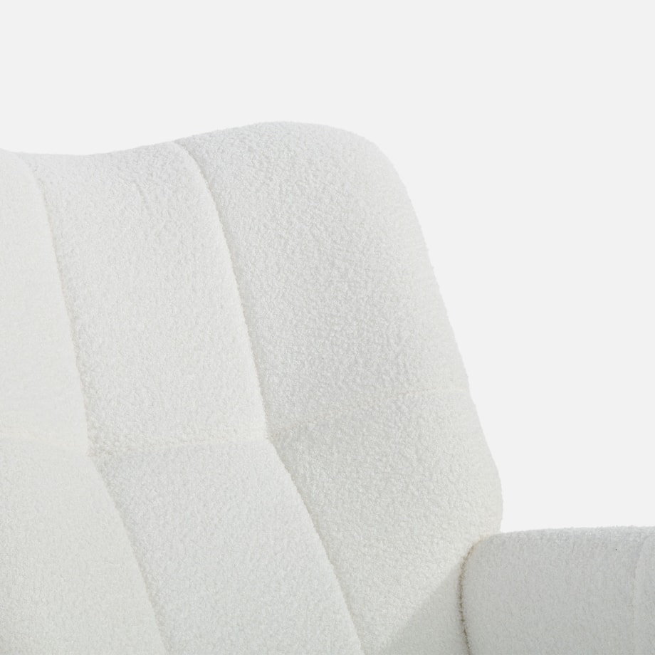 Fotel bujany boucle JEXLA biały - 6