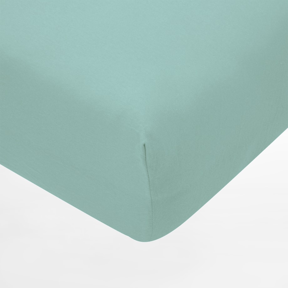Prześcieradło turkusowe JERSEY z gumką 90x200 cm - 1