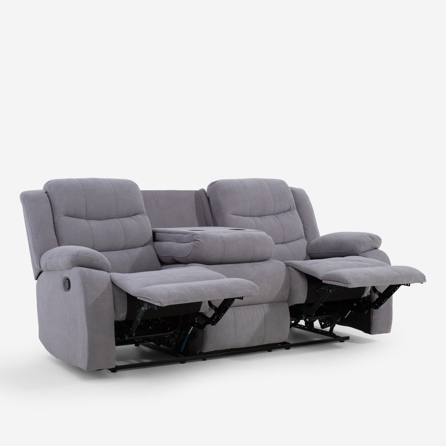 KAVELLA Sofa 2-osobowa funkcja relaks barek szara - 2