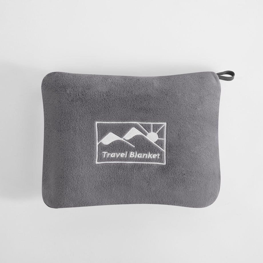 Koc podróżny 2w1, szary TRAVEL BLANKET 130x160 cm - 1