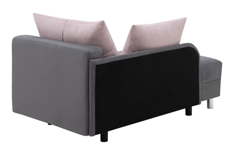 Sofa rozkładana szaro-różowa LETTO prawa - 7