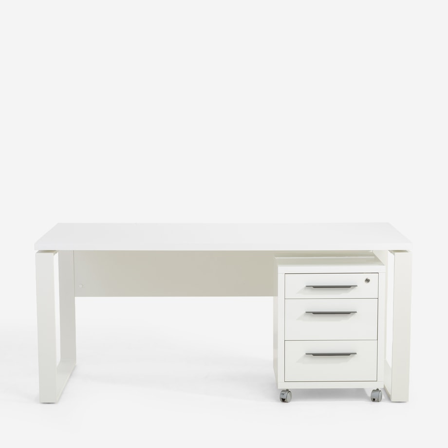 Biurko do gabinetu DISEGNO WHITE OFFICE biały połysk - 9