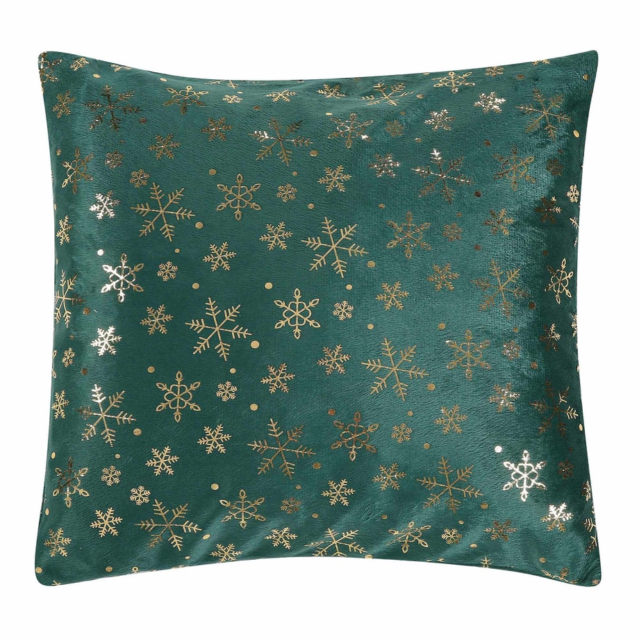 Poszewka dekoracyjna zielona SNOWFLAKE 40x40 cm - 1