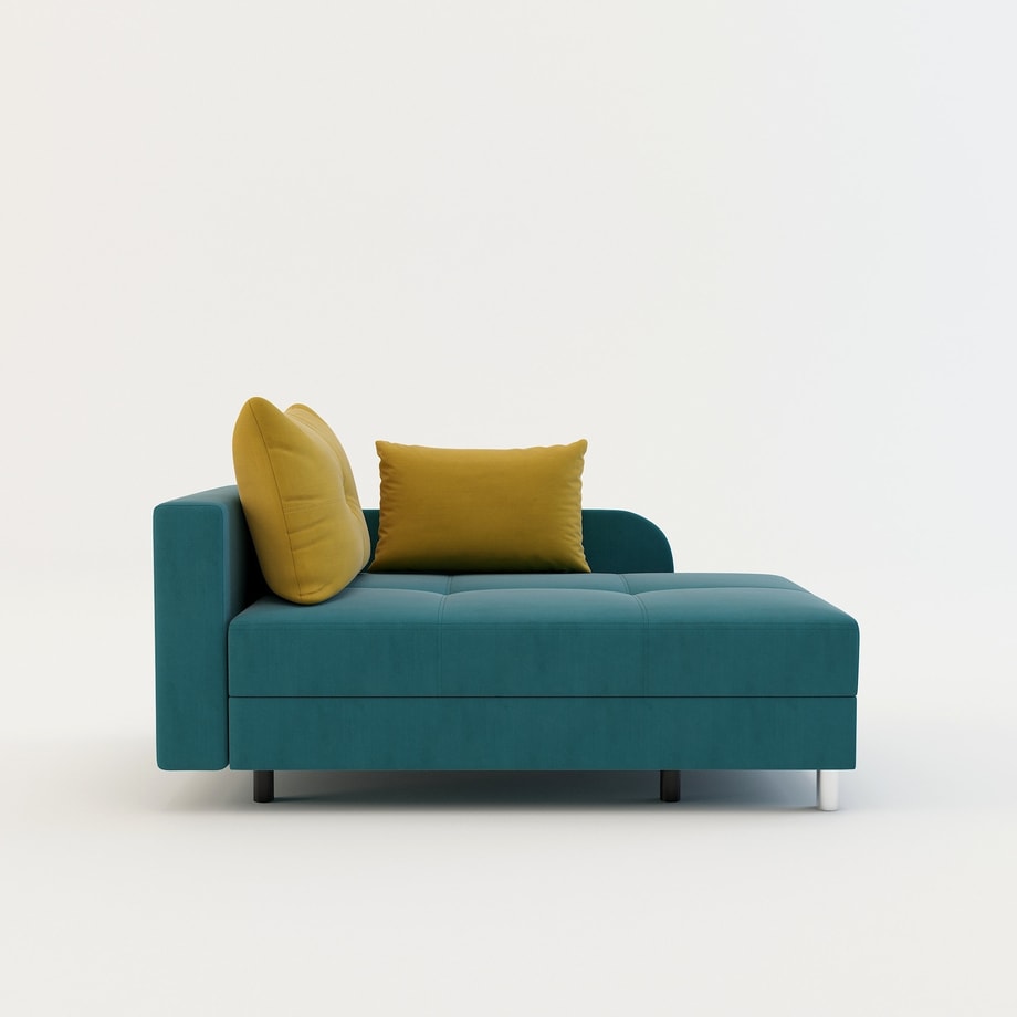 Sofa rozkładana niebiesko-żółta LETTO lewa - 1