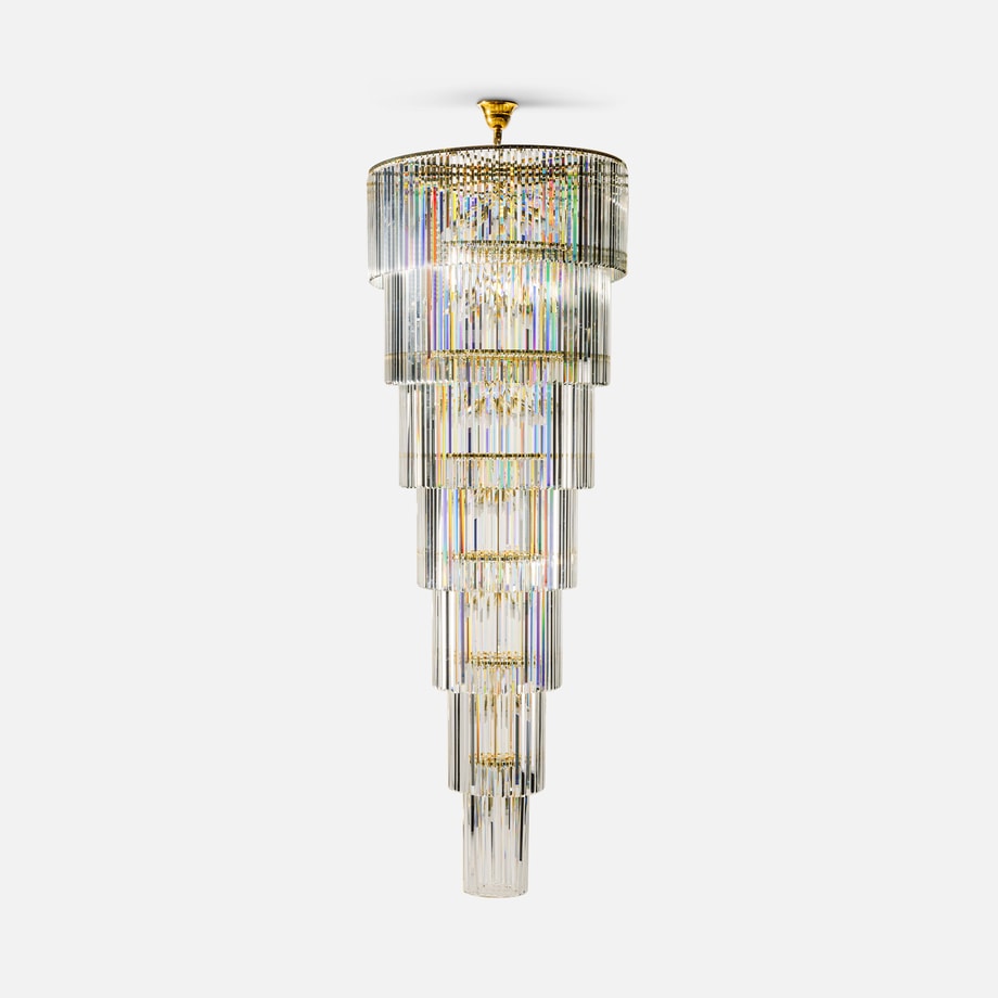 Lampa wisząca do salonu glamour złota LUXE 280 cm - 1