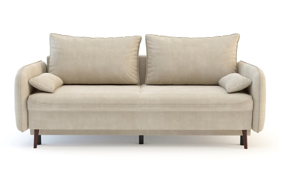 Sofa beżowa VAMOS nóżki orzech - 1