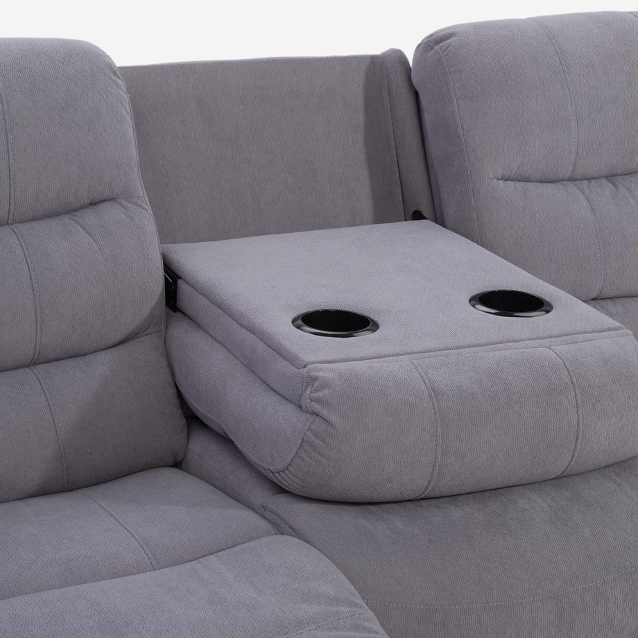 KAVELLA Sofa 2-osobowa funkcja relaks barek szara - 7