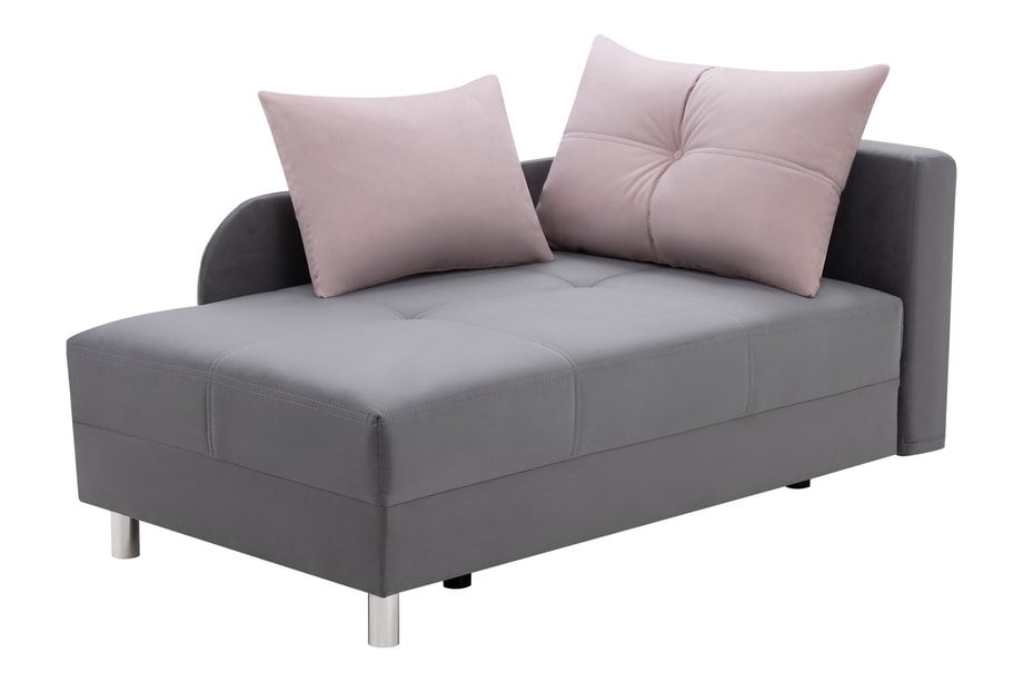 Sofa rozkładana szaro-różowa LETTO prawa - 2