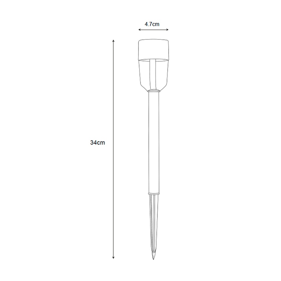 Lampa outdoorowa solarna IP44 srebrna - wymiary.