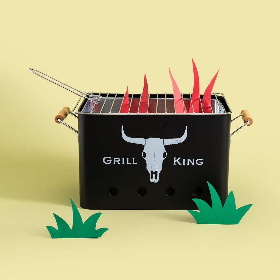 Grill turystyczny BBQ 32x20 cm - 6