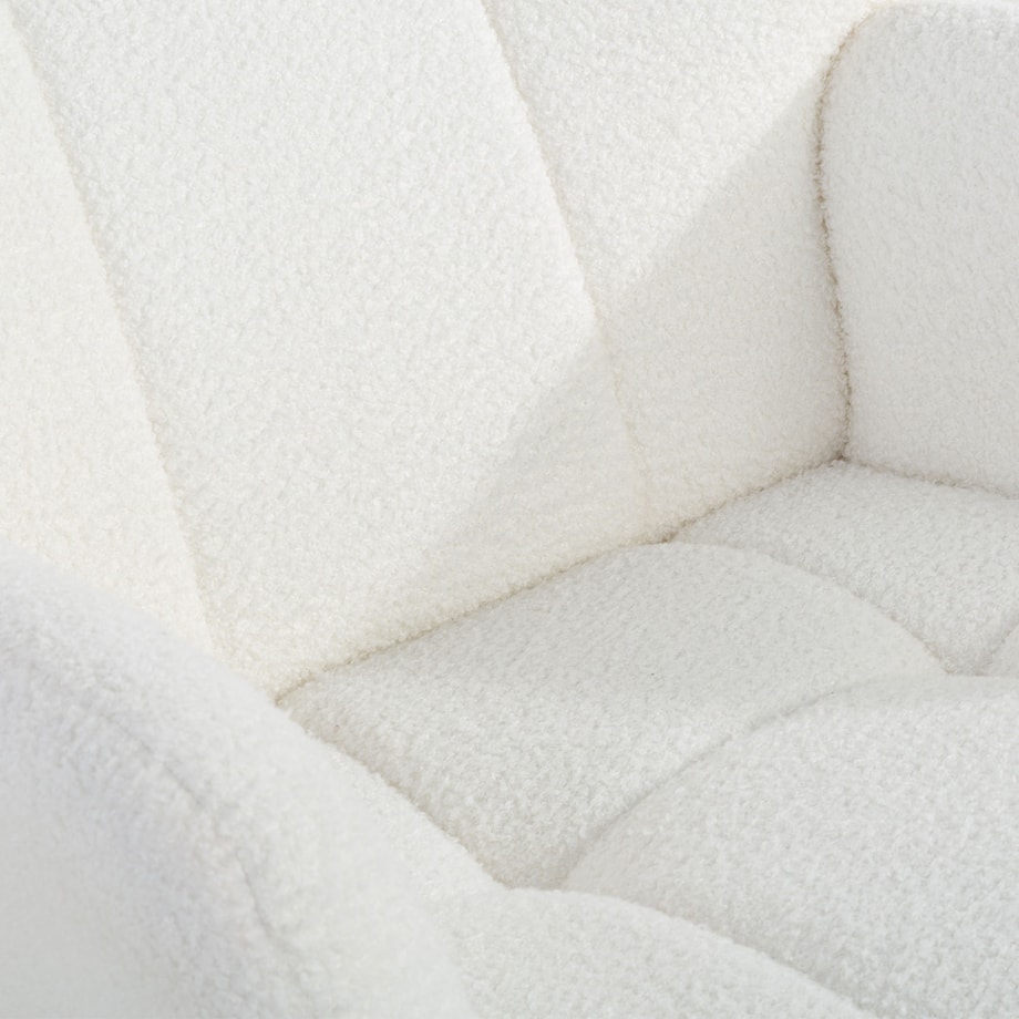 Fotel bujany boucle JEXLA biały - 7