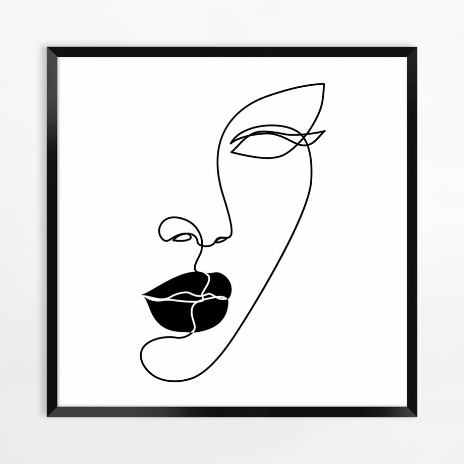 Obraz w czarnej ramie BLACK FACE I 50x50 cm - 1