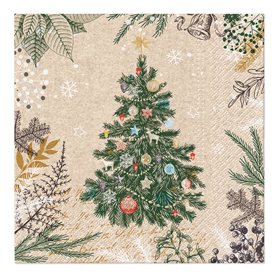 Serwetki świąteczne VINTAGE CHRISTMAS TREE 20 szt. - 1
