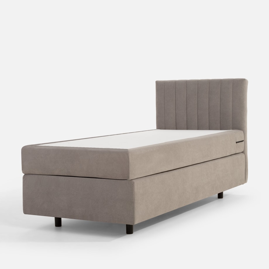 Łóżko kontynentalne z materacem szare SILLA 90x200 cm - 5