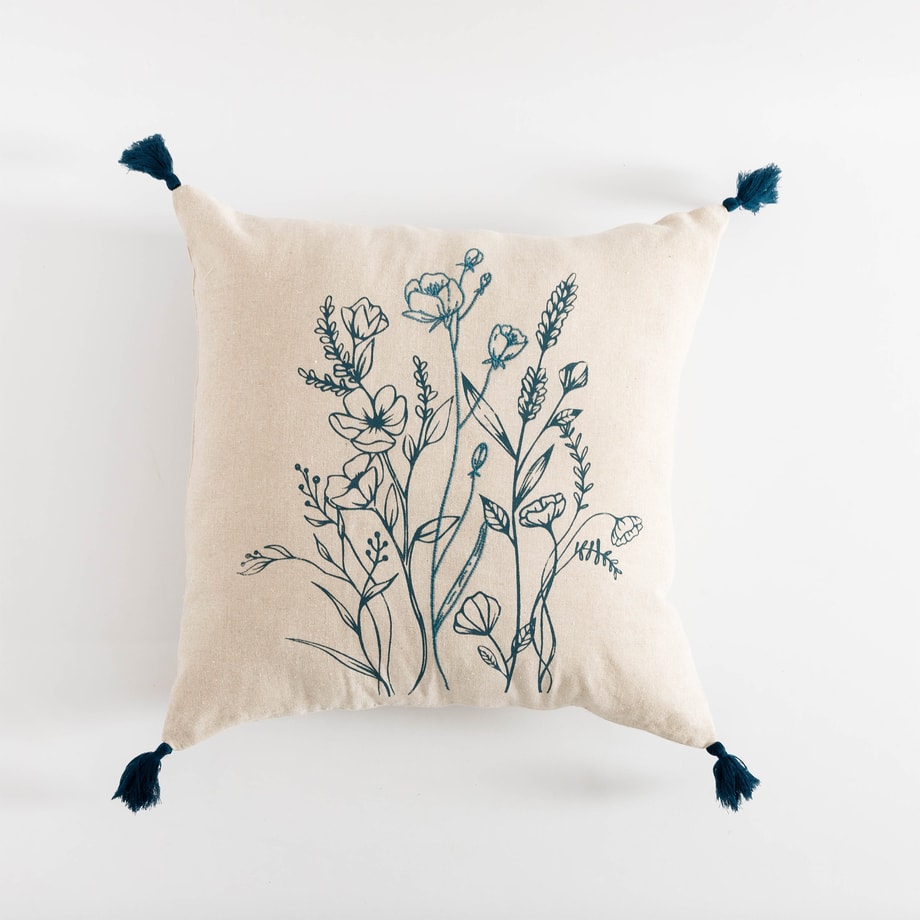 Poszewka z chwostami niebieska FLORIA 45x45 cm - 1