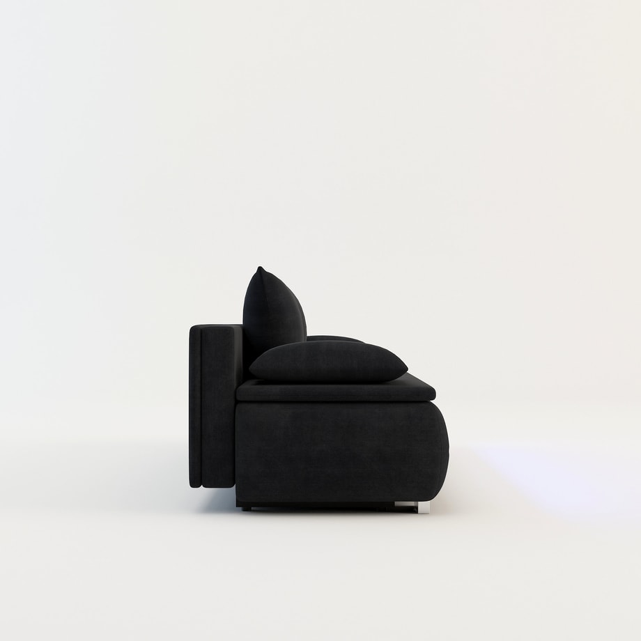 Sofa z listwą led czarna TEKLA - 4